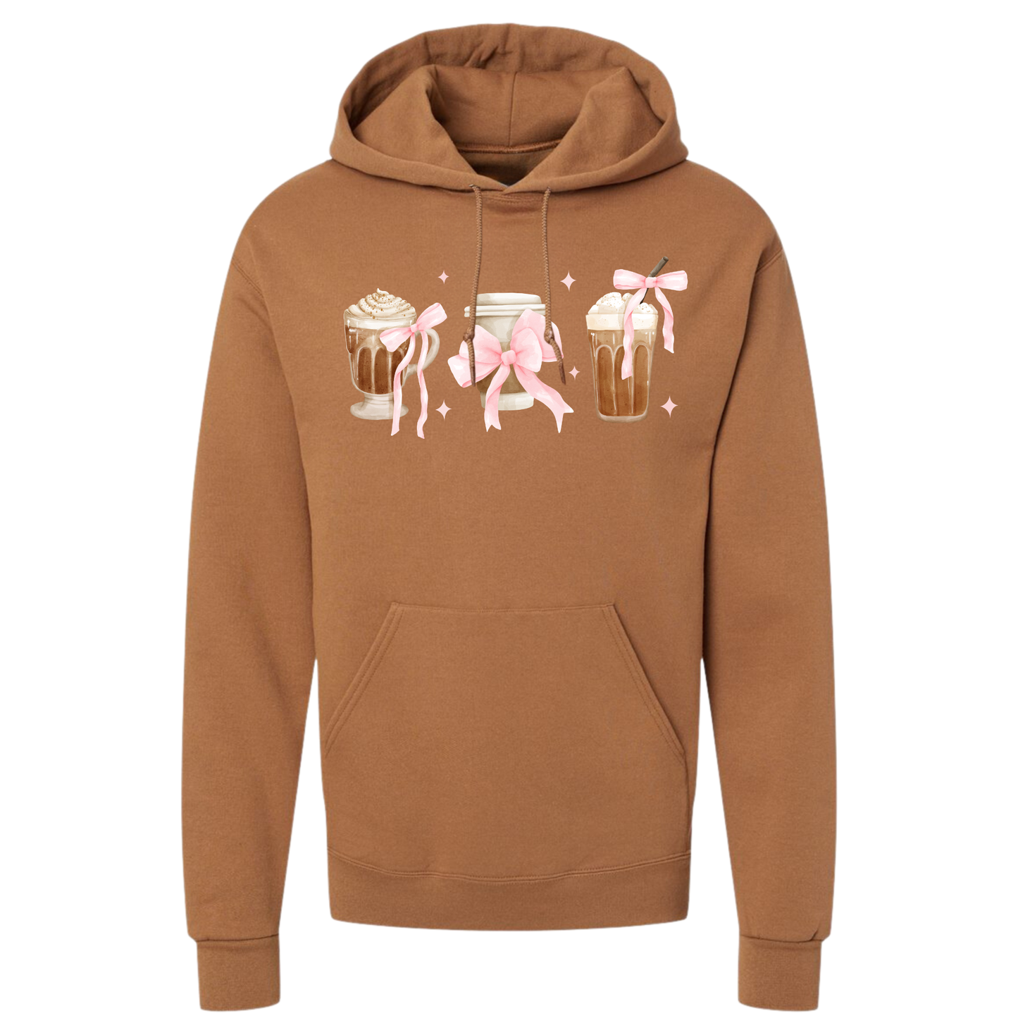 Cute Coffee Cups with Pink Bows Hoodies