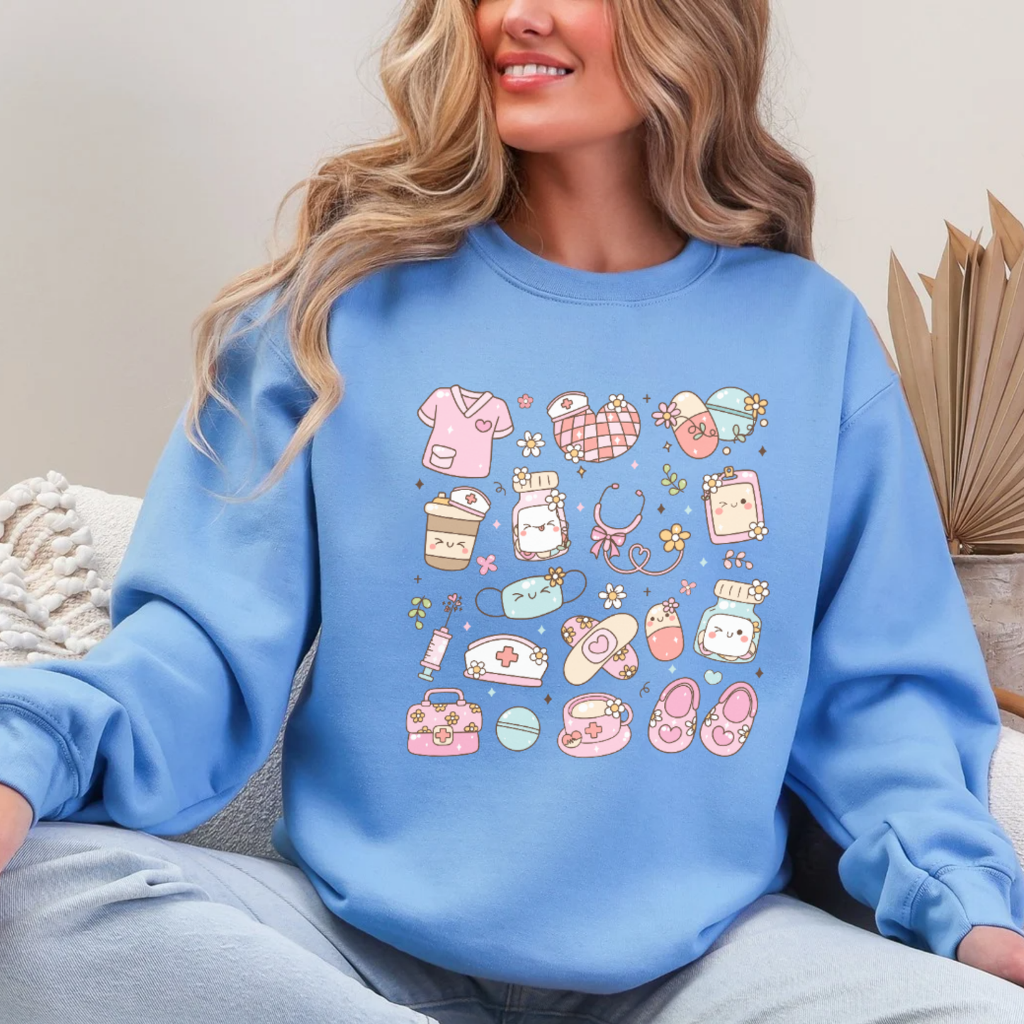 Cute Pink Retro Nurse life Sweatshirt