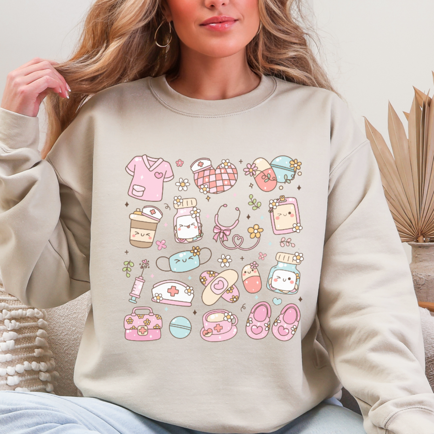 Cute Pink Retro Nurse life Sweatshirt