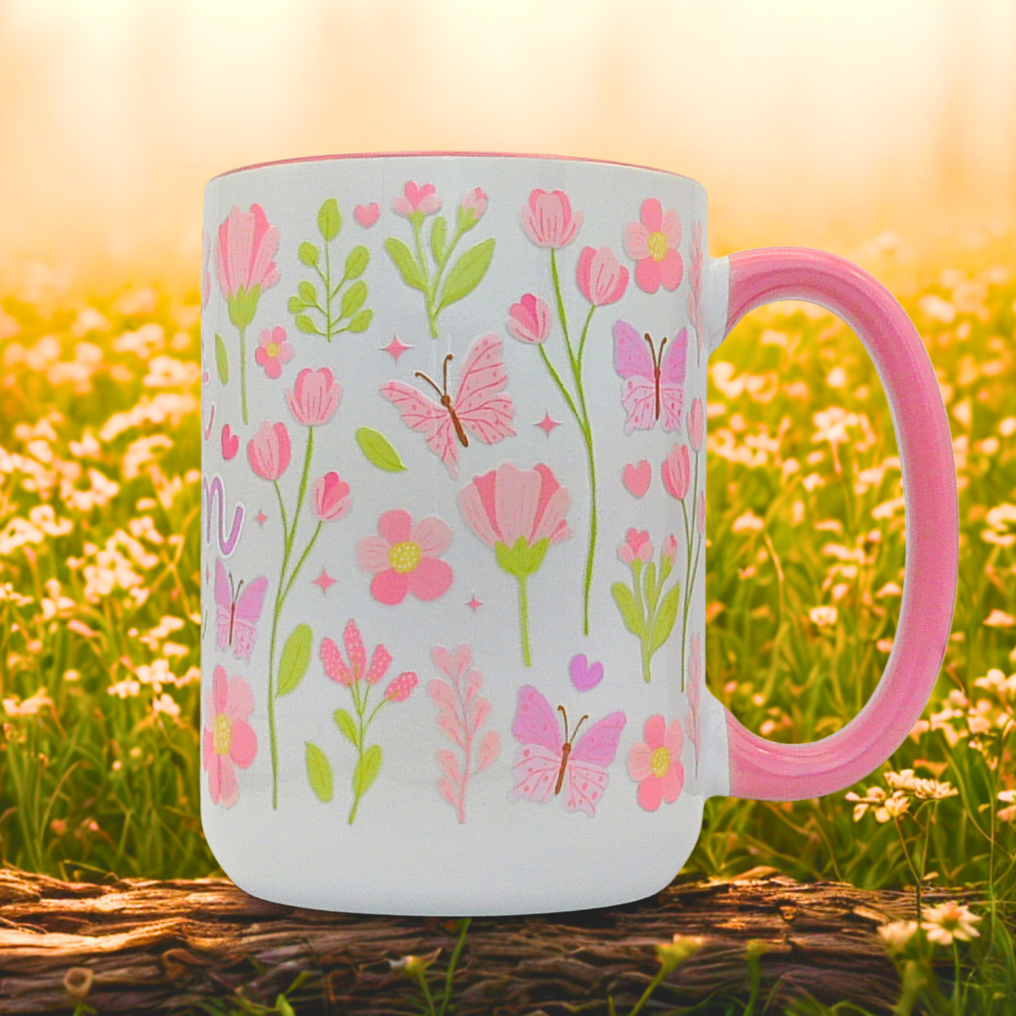 Mother's day Ceramic Mug with Gift Box | 15oz Ceramic Mug | Floral Butterfly Mother’s Day Pattern | Gift for Mom