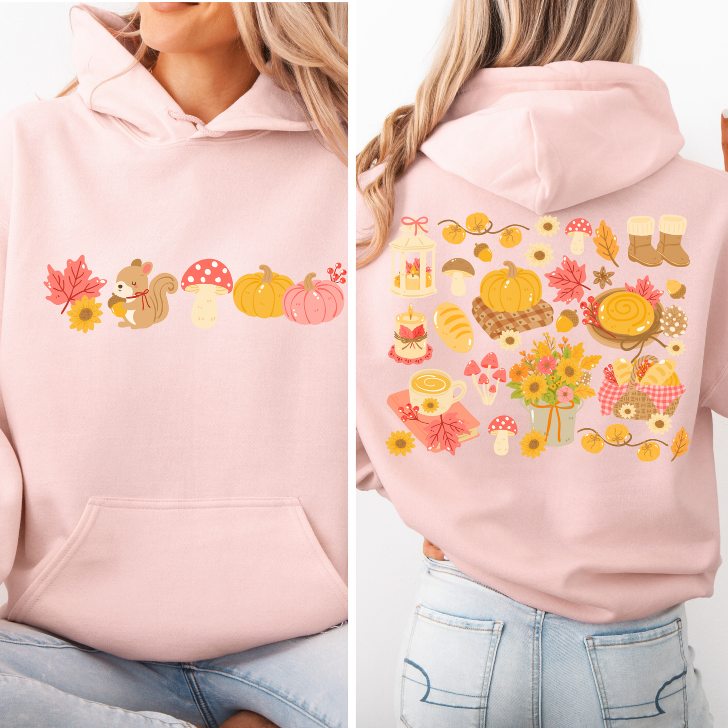 Blush Pink Cozy Fall Vibes Hoodies