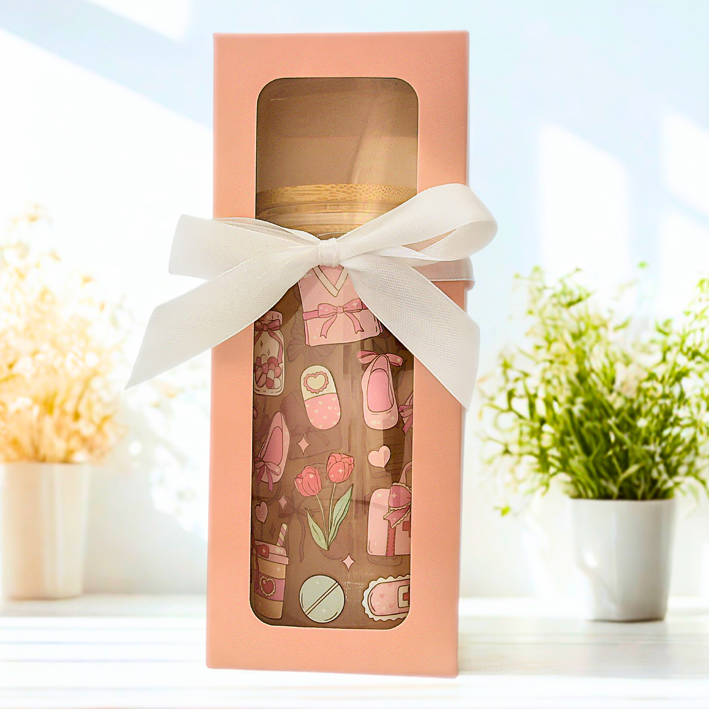 20% OFF Double-Sided Nurse Glass Cup Set 18oz | Medical-Themed Design with Gift Box