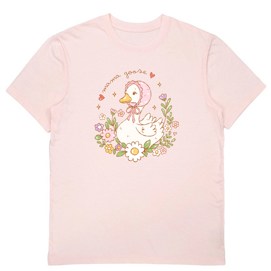 Blush Pink Mama Goose Boxy T-shirt, Gift for MOM, Mother's day gifts -  100% Cotton Made in Canada