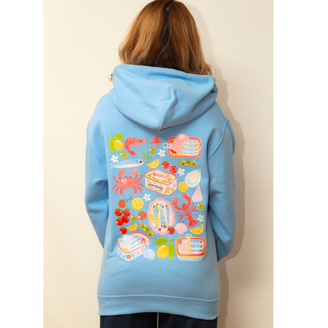 20% OFF Lobsters Hoodies | Light Blue Hoodies with Coastal-Themed
