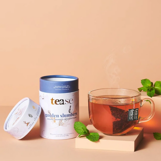 Golden Slumbers Tea (Rooibos, Valerian root, Adaptogen, Superfood blend)
