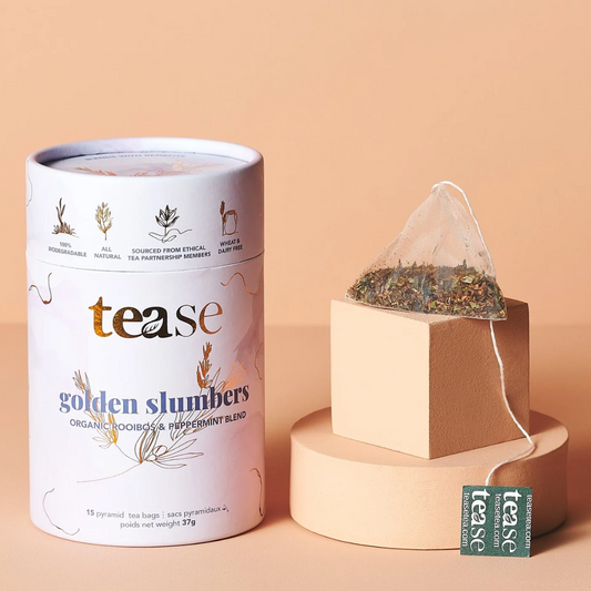 Golden Slumbers Tea (Rooibos, Valerian root, Adaptogen, Superfood blend)
