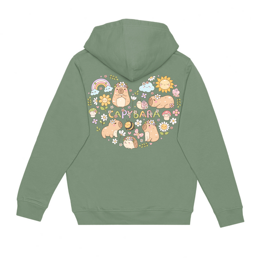Cute Capybara Sweat Set | Green Hoodie and Jogger Sets | Gift for Her