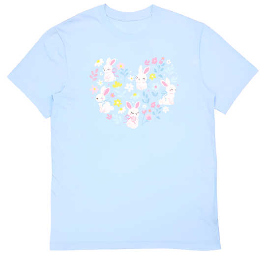 Spring Easter Bunnies Blossoms Boxy T-shirt -  100% Cotton Made in Canada