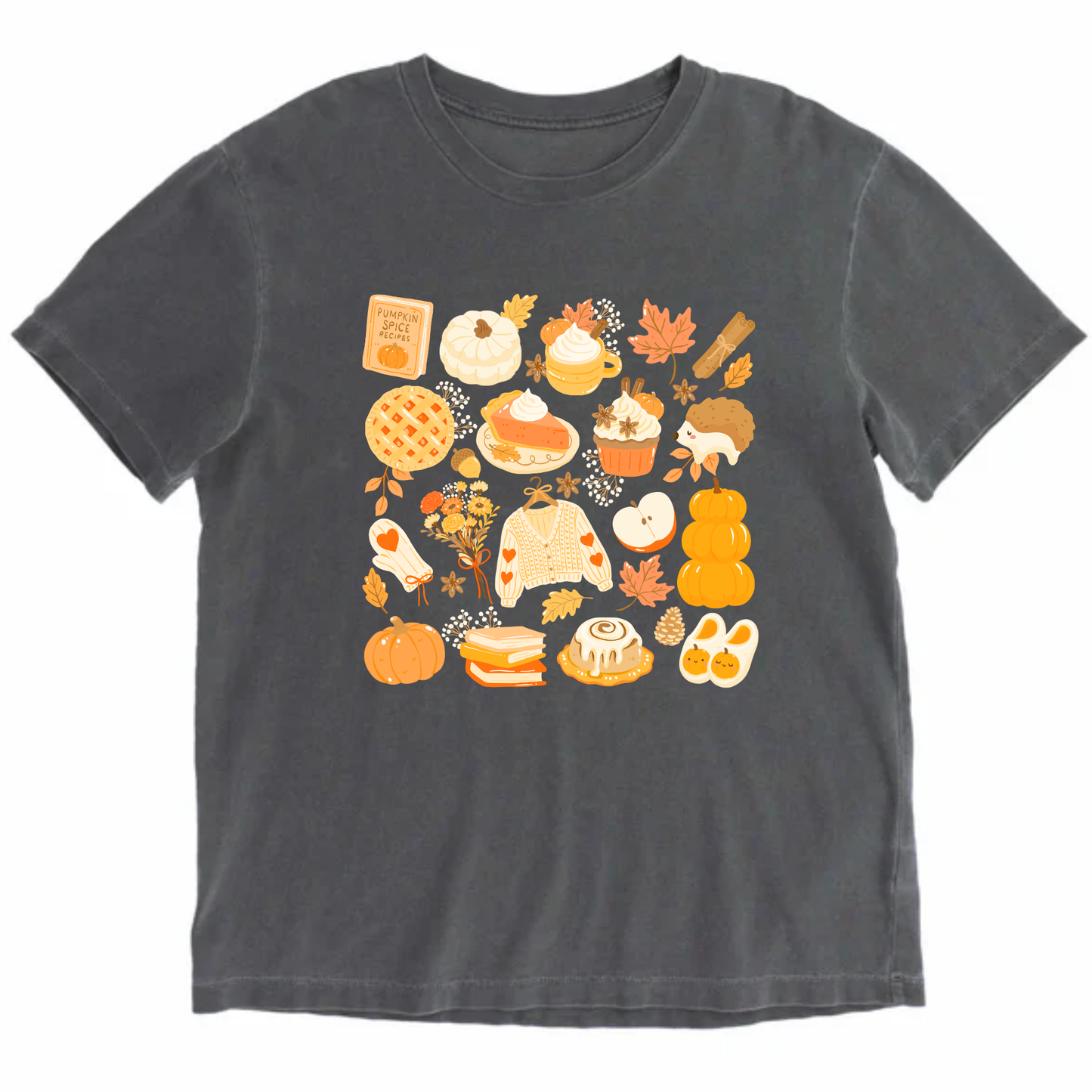 20% OFF Pumpkin Pie Fall Vibes Black Pigment Boxy Tee | 100% Organic Cotton | Made in Canada