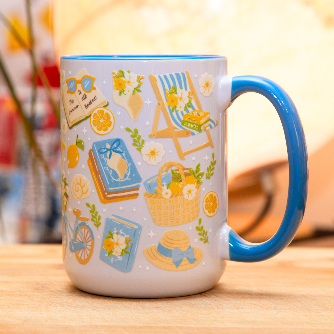 My Summer is all Booked Ceramic Mug with Gift Box | 15oz Ceramic Mug