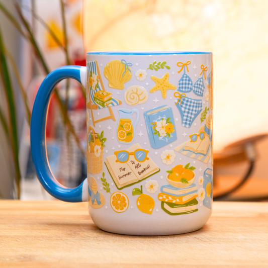 My Summer is all Booked Ceramic Mug with Gift Box | 15oz Ceramic Mug