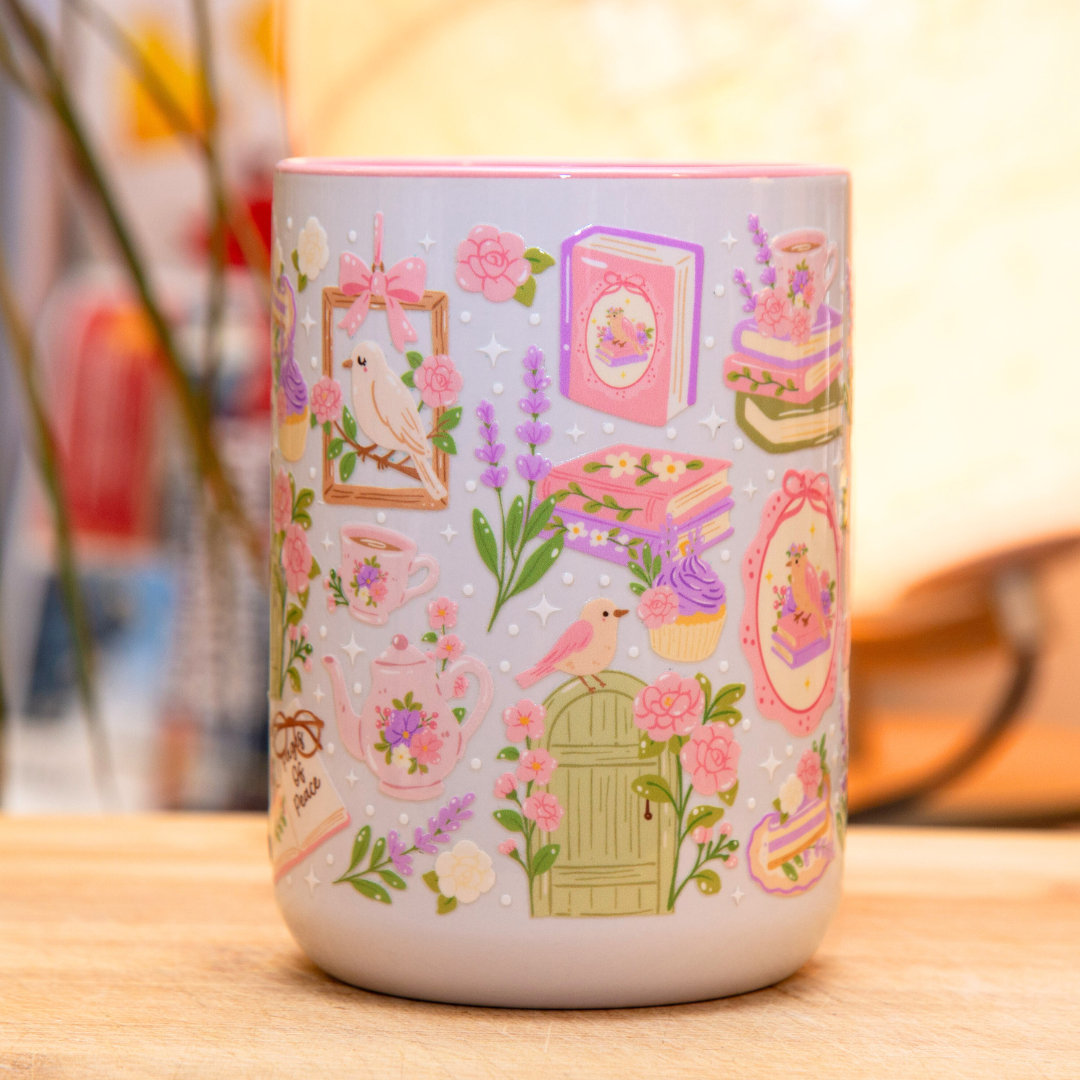 LAVENDER AND BOOKS MUG
