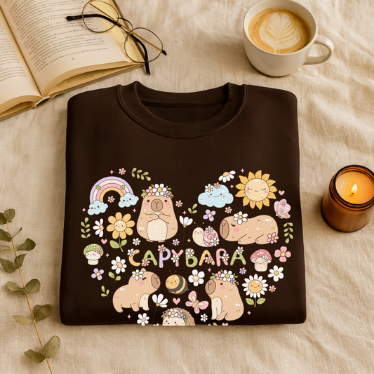 20% OFF  CAPYBARA CALM Dark Brown Sweatshirt