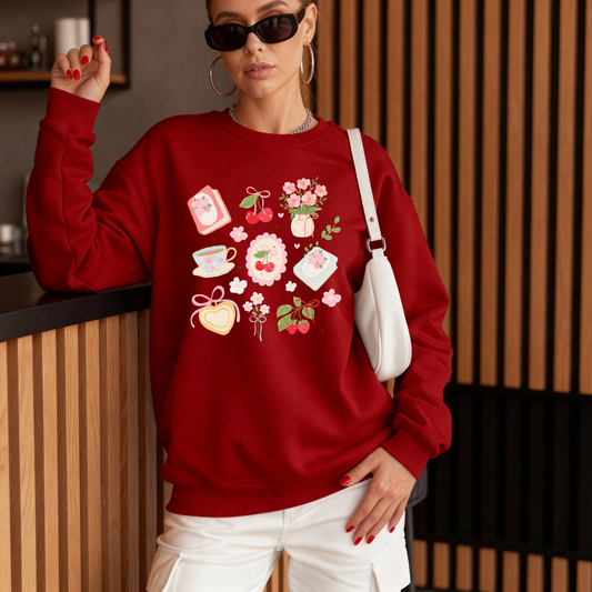 20% OFF COTTAGECORE ICONS Red Sweatshirt