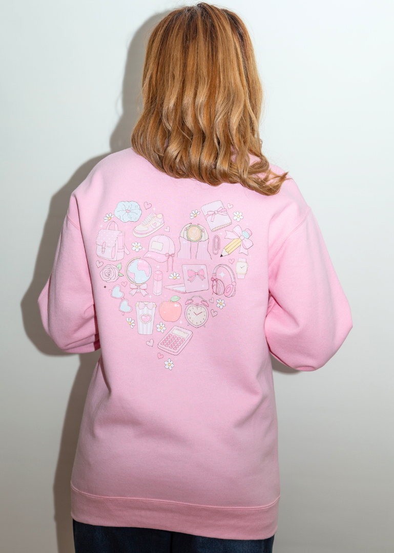 Girly Pink Crewneck Sweatshirt | Gift for Her