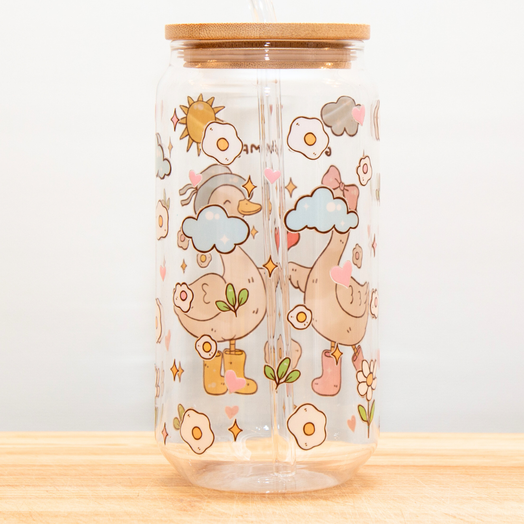 20% OFF Double-Sided Goose Bumps Glass Cup Set 18oz | Adorable Goose Design with Gift Box