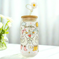 25% OFF Double sided Goose Bumps Glass Can with Bamboo Lid, Straw topper & Gift Box | 18oz Iced Coffee Cup | Eco-Friendly - Reusable | Gift for her