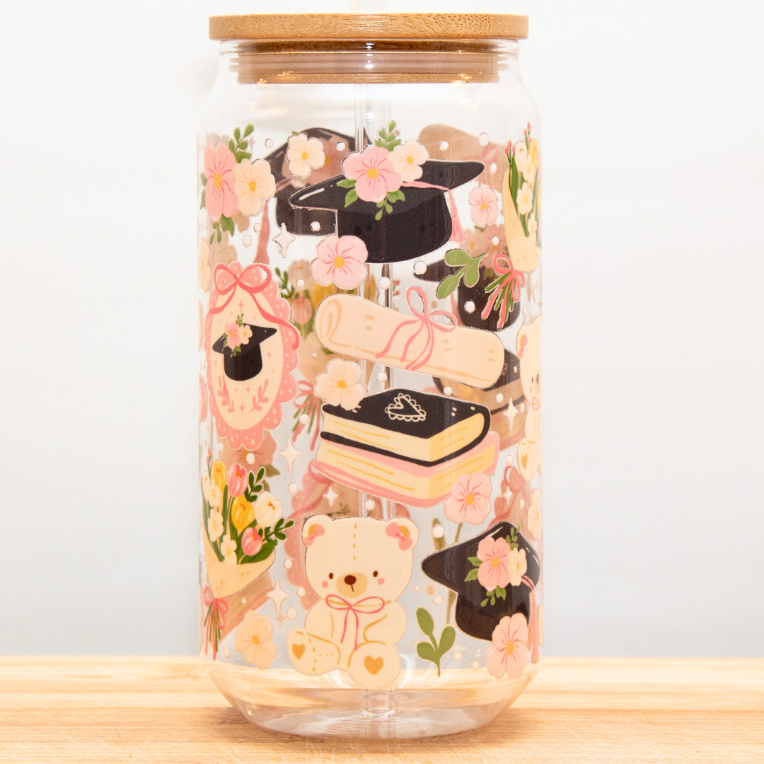 GRADUATION Glass Can Cup