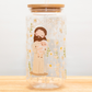 Double-Sided Jesus with Lamb Glass Cup Set 18oz | Faith-Inspired Design with Gift Box