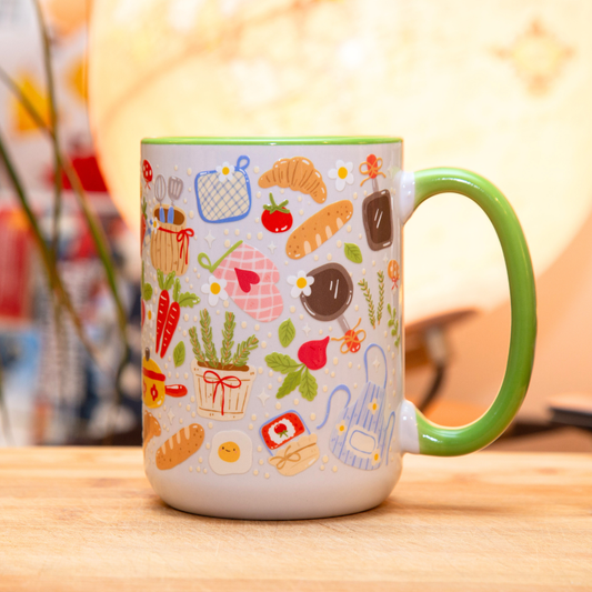 Cottagecore Kitchen Ceramic Mug with Gift Box | 15oz Ceramic Mug