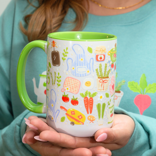 Cottagecore Kitchen Ceramic Mug with Gift Box | 15oz Ceramic Mug