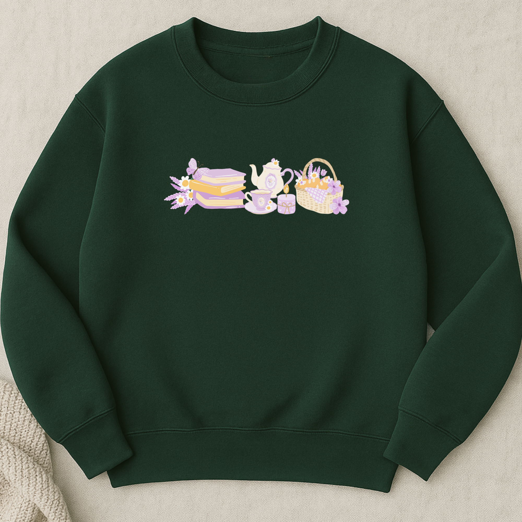 LAVENDER RELAX DAYS Forest Green Sweatshirt