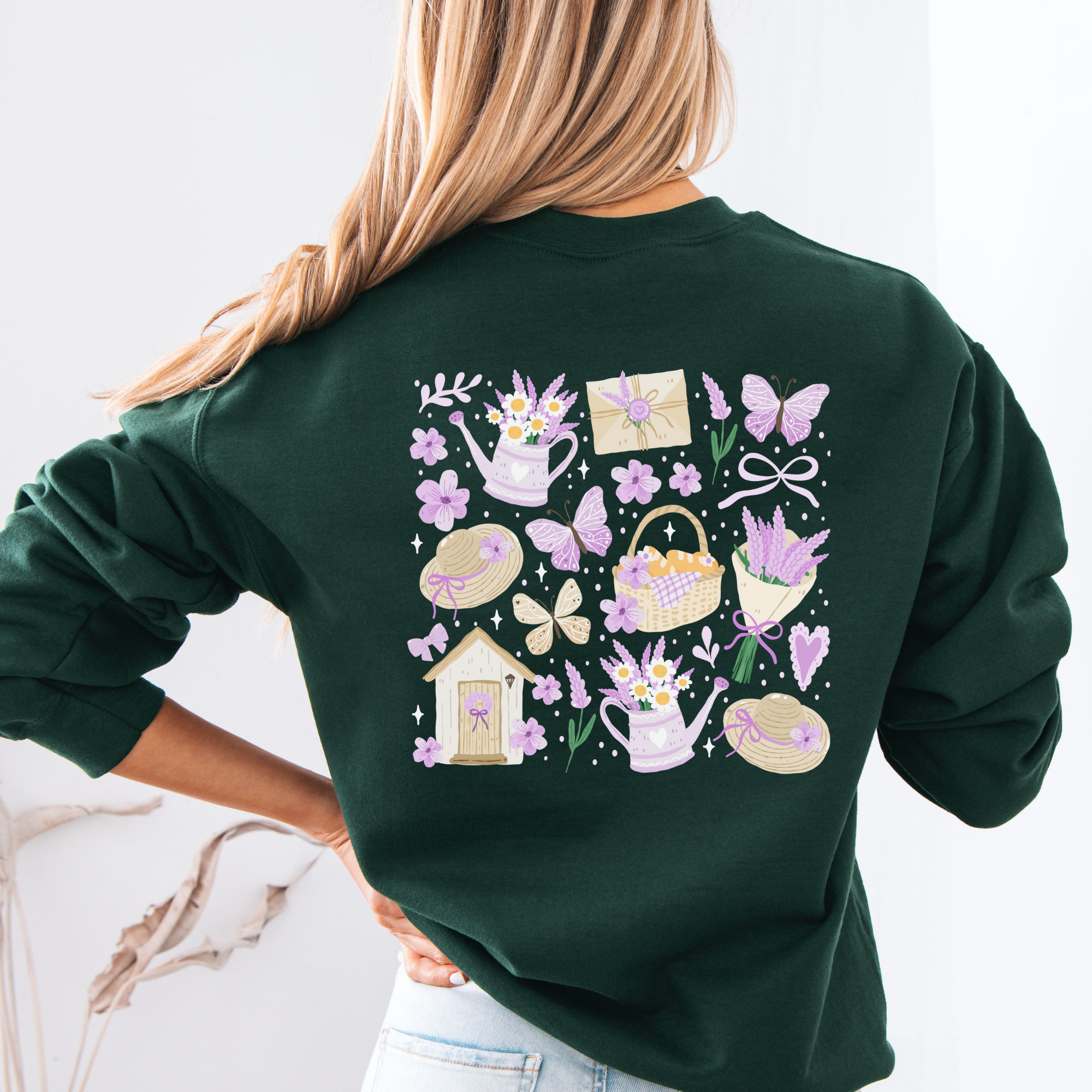 LAVENDER RELAX DAYS Forest Green Sweatshirt