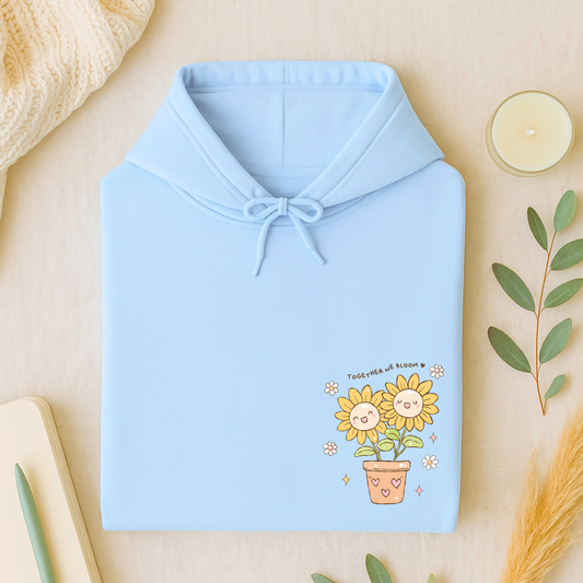 20% OFF TOGETHER WE BLOOM Light Blue Hoodie