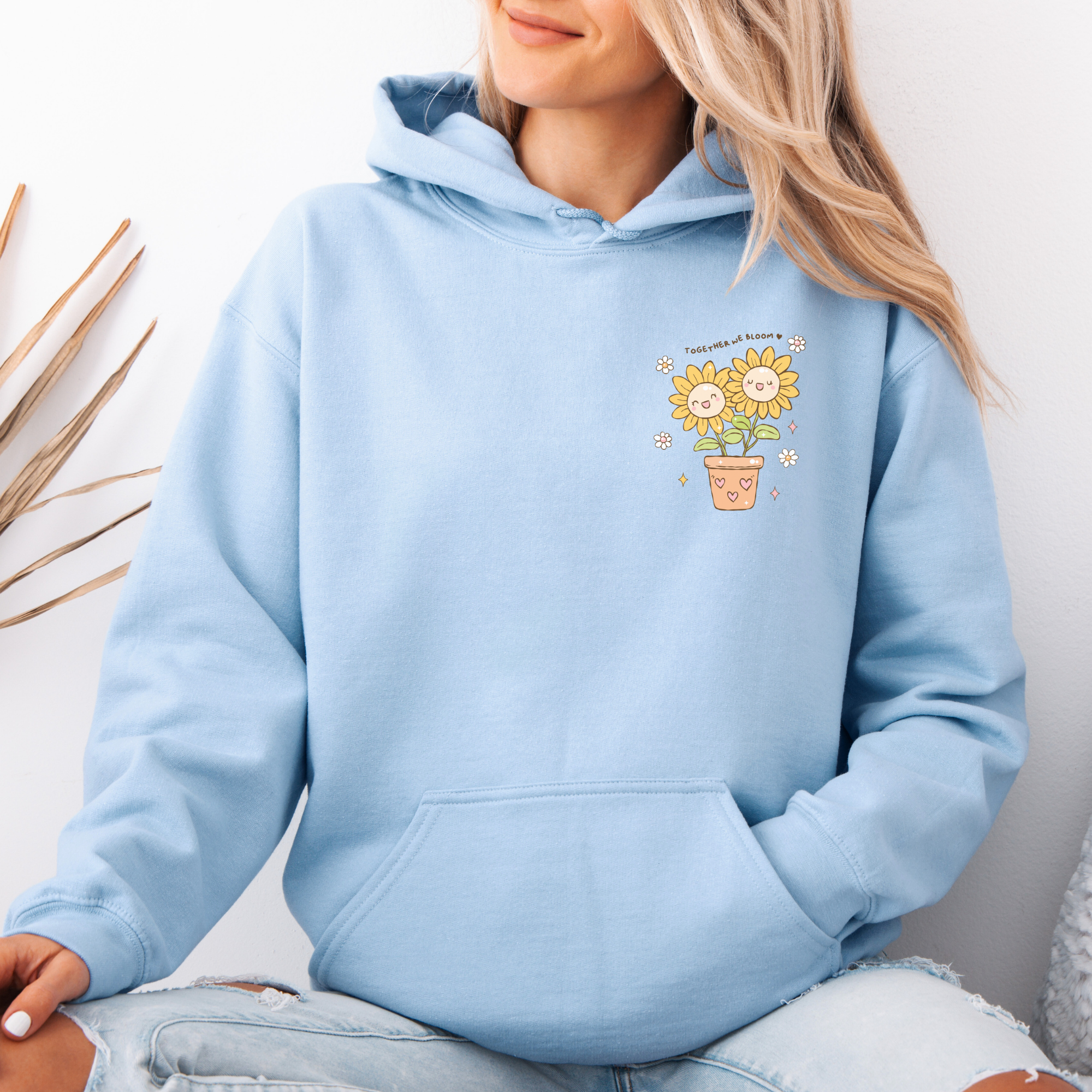 TOGETHER WE BLOOM Light Blue Hoodie