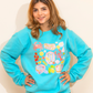 Scuba Blue Crewneck Sweatshirt with Coastal-Themed