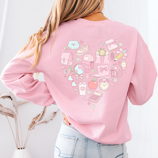 Girly Pink Crewneck Sweatshirt | Gift for Her