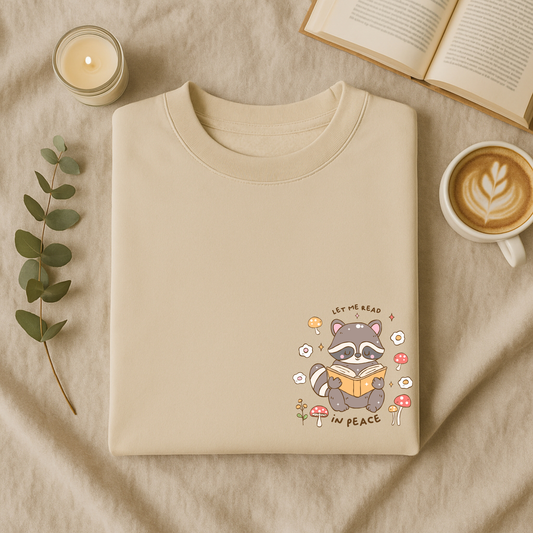 20% OFF RACCOON READING Beige Sweatshirt