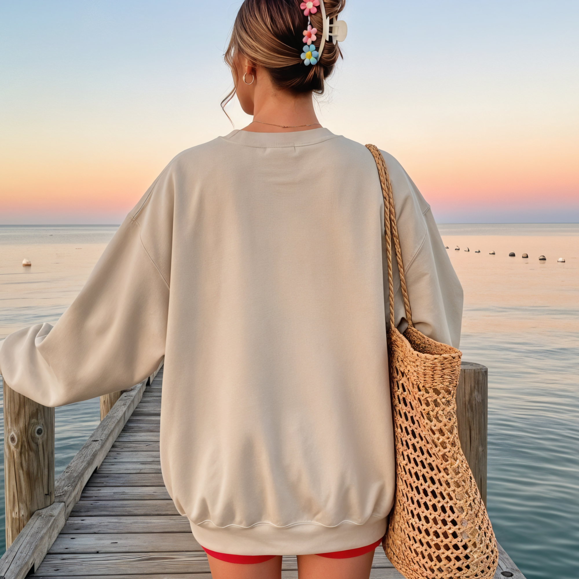 RACCOON READING Beige Sweatshirt