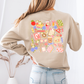 School-Themed Sweatshirt with Books, Flowers & Classroom Essentials | Cozy Wear for students and Teachers