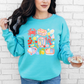 Scuba Blue Crewneck Sweatshirt with Coastal-Themed