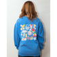 Blue Summer Sweatshirt: Cherries, Lemon, Beach themed Design