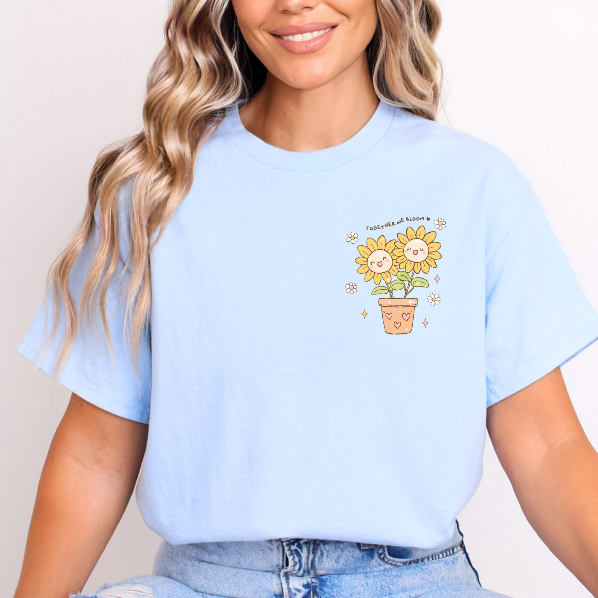 TOGETHER WE BLOOM Light Blue Tee