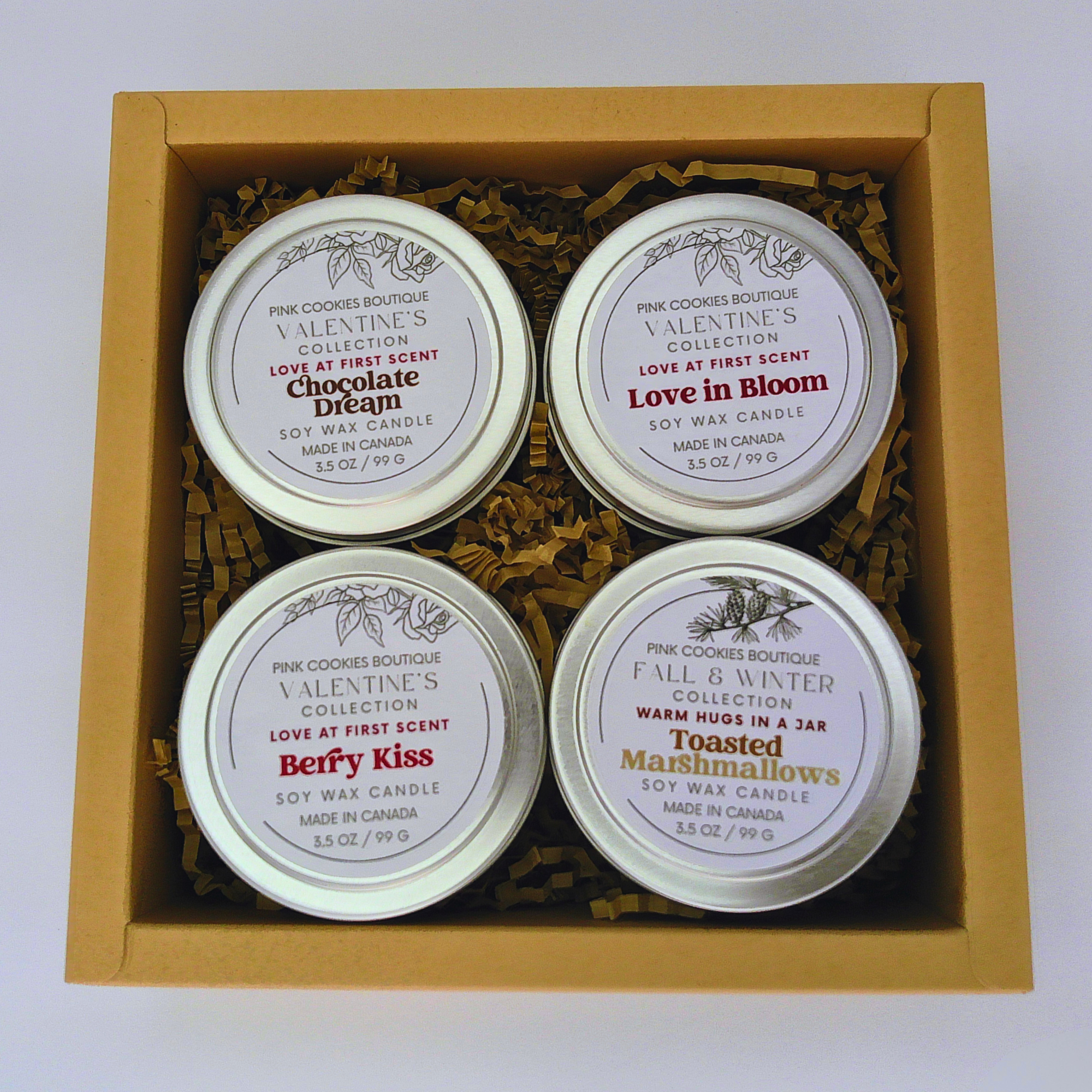 Valentine’s Mini Scented Soy Wax Candle Gift Set