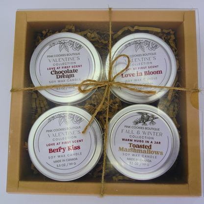 Valentine’s Mini Scented Soy Wax Candle Gift Set