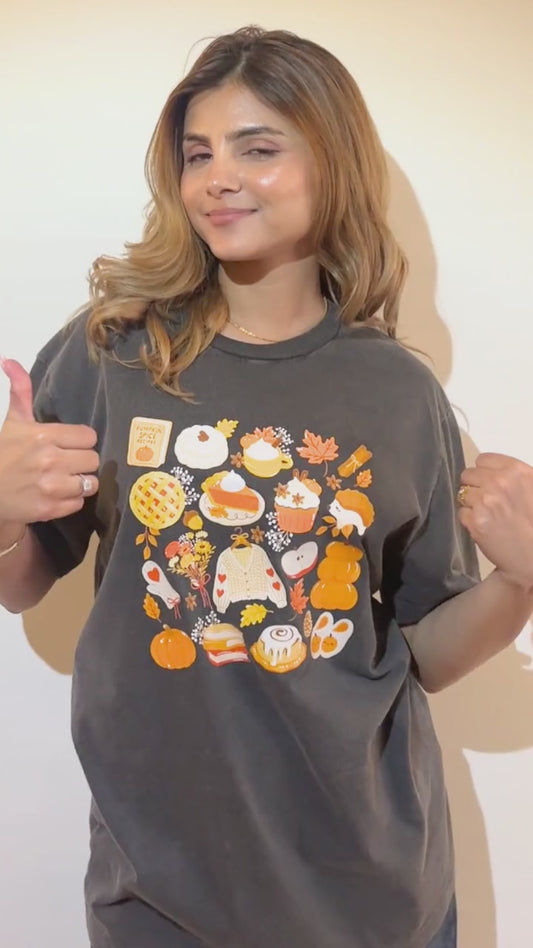 20% OFF Pumpkin Pie Fall Vibes Black Pigment Boxy Tee | 100% Organic Cotton | Made in Canada