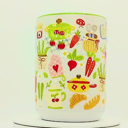 Cottagecore Kitchen Ceramic Mug with Gift Box | 15oz Ceramic Mug