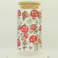 25% OFF Double sided Cute Mushroom Glass Can with Bamboo Lid, Straw topper & Gift Box | 18oz Iced Coffee Cup | Eco-Friendly - Reusable | Gift for her