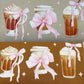 Cute Coffee Cups with Pink Bows Hoodies