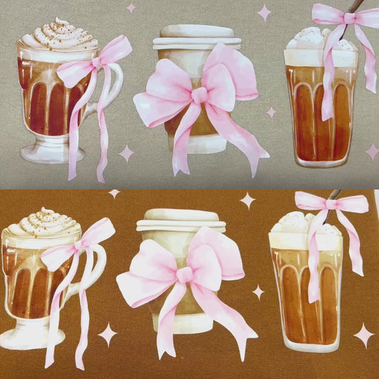 Cute Coffee Cups with Pink Bows Hoodies