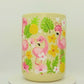 Tropical Flamingo Ceramic Mug with Gift Box | 15oz Ceramic Mug | Pink Flamingo Pineapple Hibiscus Palm Summer Pattern | Gift for her