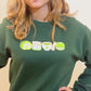 Green Matcha Sweatshirt with Tea & Dessert Design | Cozy Matcha Lover Gift