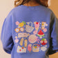 Blue Summer Sweatshirt: Cherries, Lemon, Beach themed Design